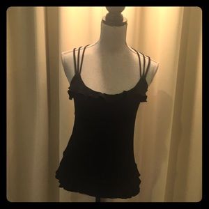 Black Parallel Tank Top